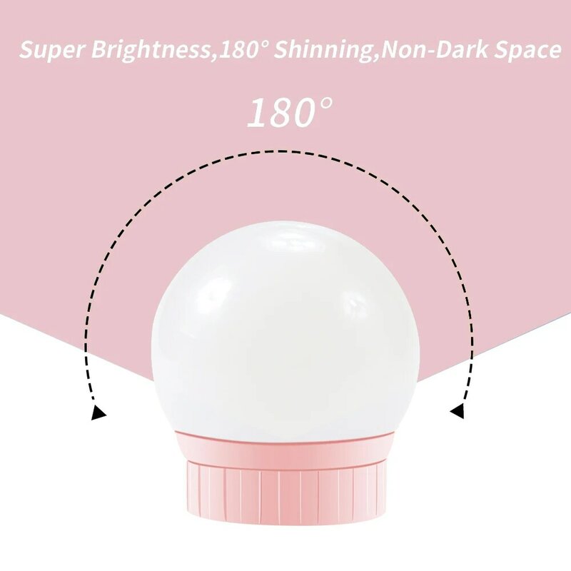 Светодиодная лампа для макияжа Hollywood, светодиодсветодиодный лампа для зеркала для ванной, USB-лампа для туалетного столика, светодиодная лампа для зеркала с сенсорным затемнением, Косметическая лампа