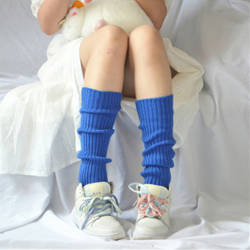 Aquecedores de perna tricotados com bola de lã para mulheres, cobertura do pé, menina doce, outono, inverno, meias, aquecedores de perna, japonês