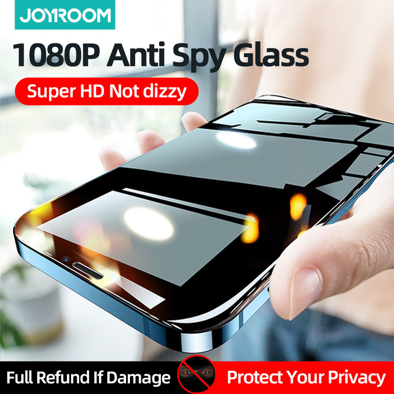 Joyroom-Protetor de Tela Anti-Espião Privado, vidro temperado para iPhone 15, 14, 13 Pro Max, Protetor de Tela Privacidade