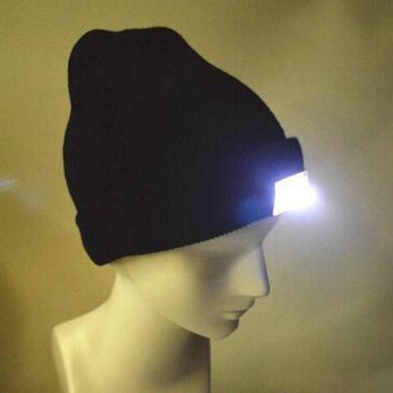 Novelty LED Light Winter Warm Knitting 5LED Caps Men/Women Aports Hats Beanies Bonnet Hats For Camping Hiking Bicycle Lighting
