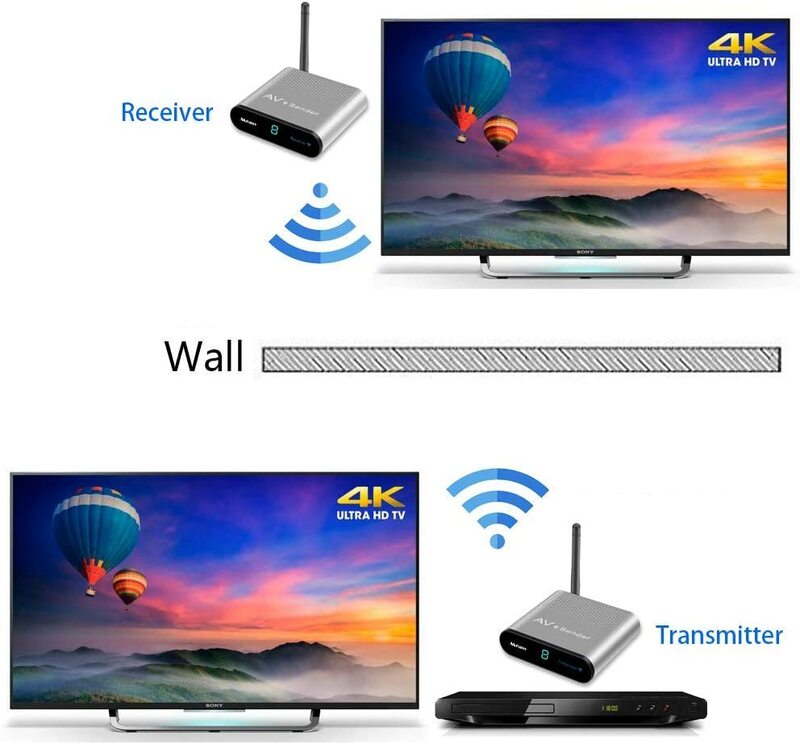 Transmetteur et récepteur av sans fil mesury AV530 TV, jusqu'à 300m/1000ft vers caméra, moniteur, TV, prolongateur RCA