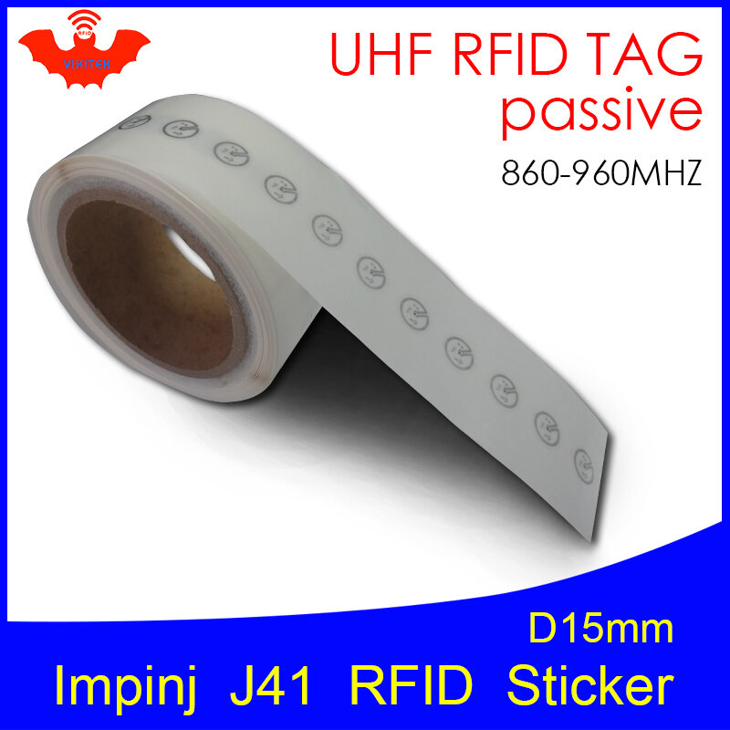 UHF RFID-метка наклейка Impinj J41, влажная вставка, 915 МГц, 900 МГц, 868-860 МГц, Higgs3, EPCC1G2, 6C, пассивные RFID-метки