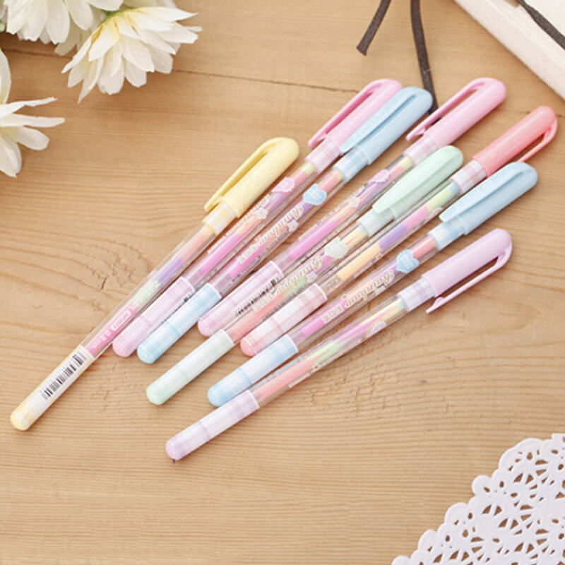 ปากกาดินสอเขียนเครื่องหมายHighlighterปากกาเด็กภาพวาดของขวัญร้อน 0.8 มม.6 สีเปลี่ยนปากกากระดาษสีเรืองแสง