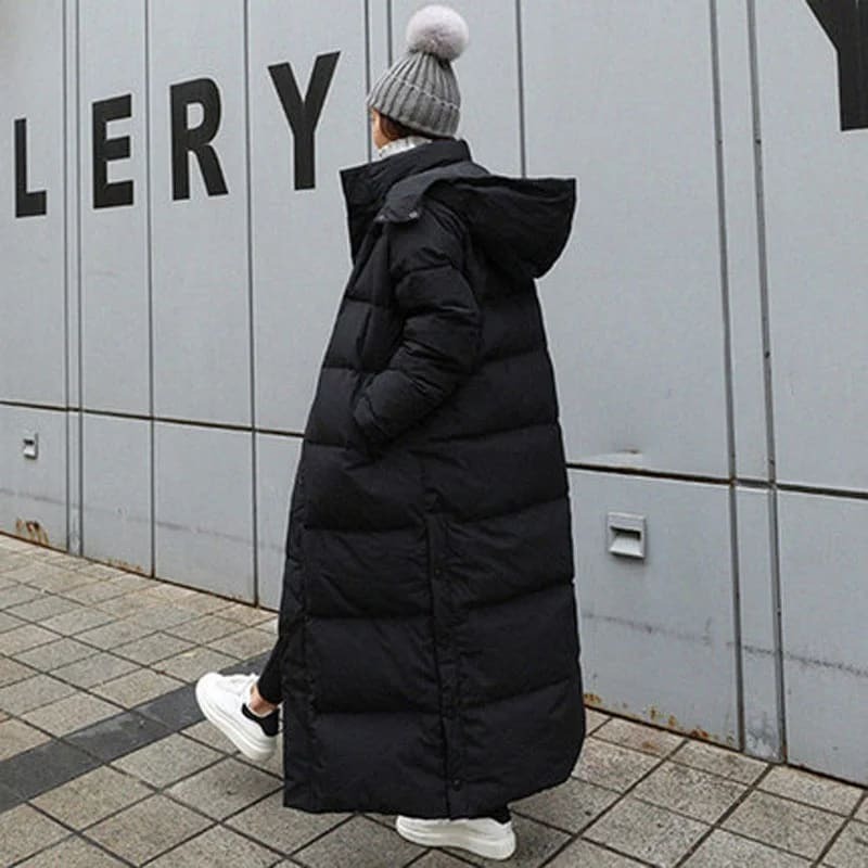 Парка, пальто, очень длинная зимняя куртка, Женская ветровка большого размера с капюшоном, верхняя одежда, стеганая одежда