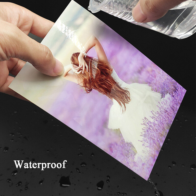 Papel fotográfico impermeable con revestimiento de resina para impresión de inyección de tinta, tamaño 5R, 100 hojas