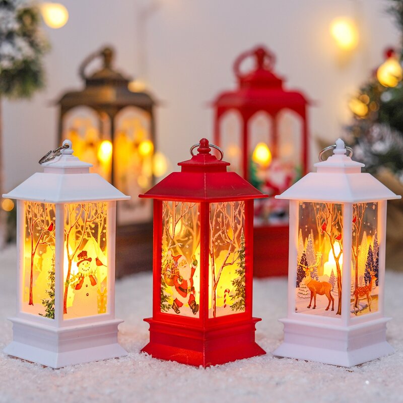 Lampu Lentera Natal Dekorasi Selamat Natal untuk Rumah 2021 Navidad Hiasan Pohon Natal Hadiah Natal Tahun Baru 2022