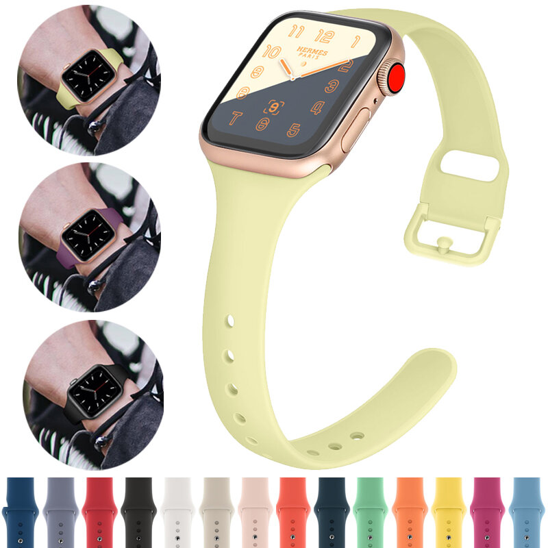 Correa de reloj Apple Watch banda 44mm 40mm, 42mm, 38mm deporte de silicona correa iwatch serie 5 4 3 2 pulsera Apple watch 4 accesorios