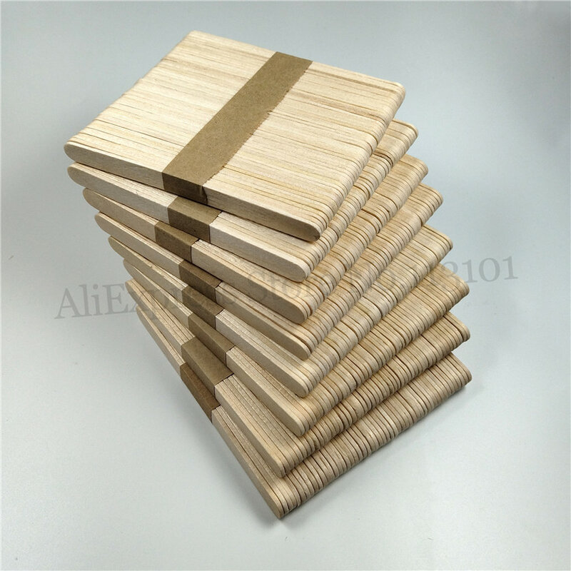 400 pezzi betulla legno ghiaccio Pop bastoni artigianato fai da te ghiacciolo bastone lunghezza 114mm 8 lotti (50 pz/lotto)