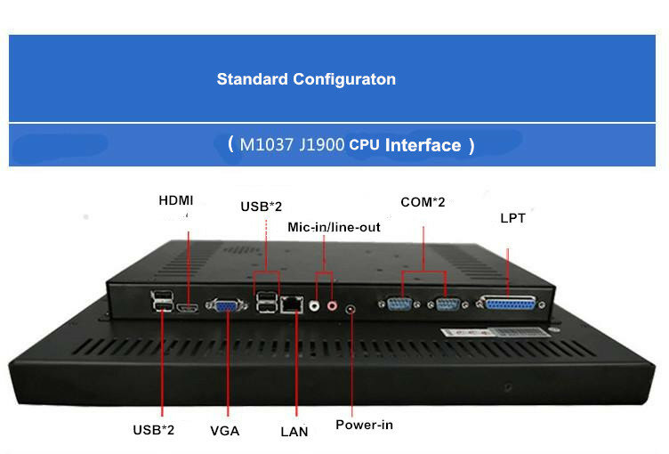 High Powerful Fanless Industrial Computer 10.4 Inch All In One Pc Ip65 Lcd Industrial Pc Touch Screen