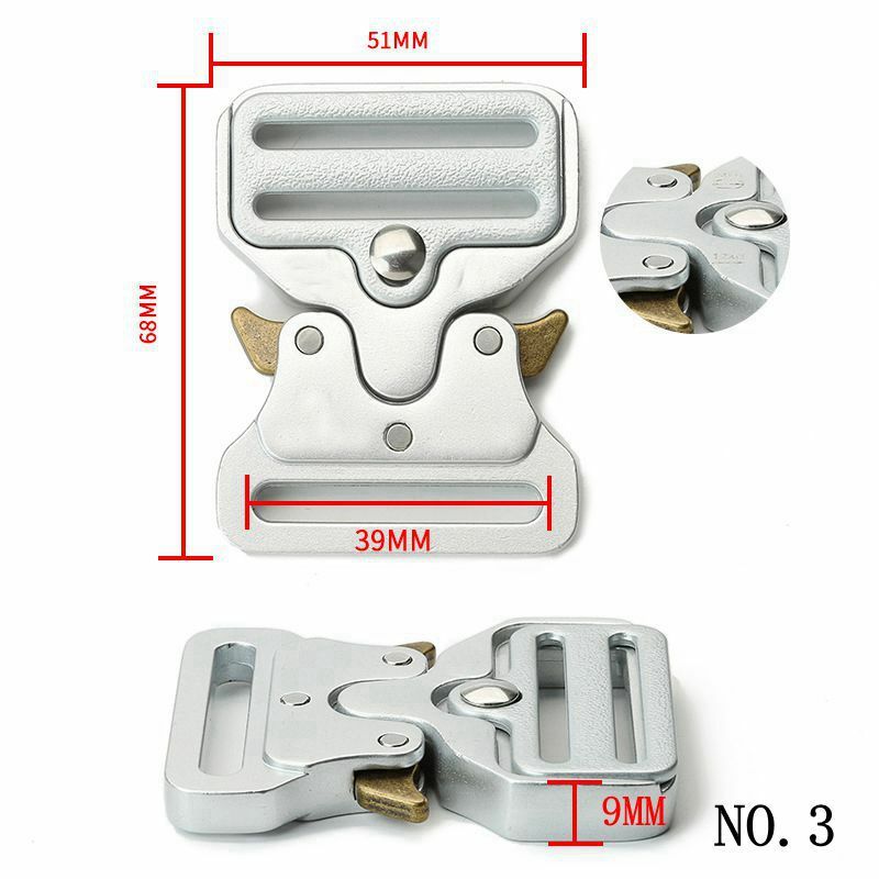 Metal Quick Side Release Buckles for Webbing Tactical Belt Safety Strong Hooks Clips DIY Outdoor Luggage Accessories Silver