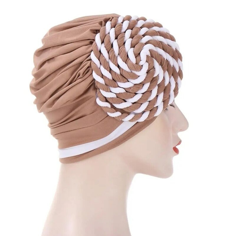 2020 two-color trendy India turban bonnet arab wrap head scarf ready to wear hijab hat muslim headdress woman Inner hijab caps