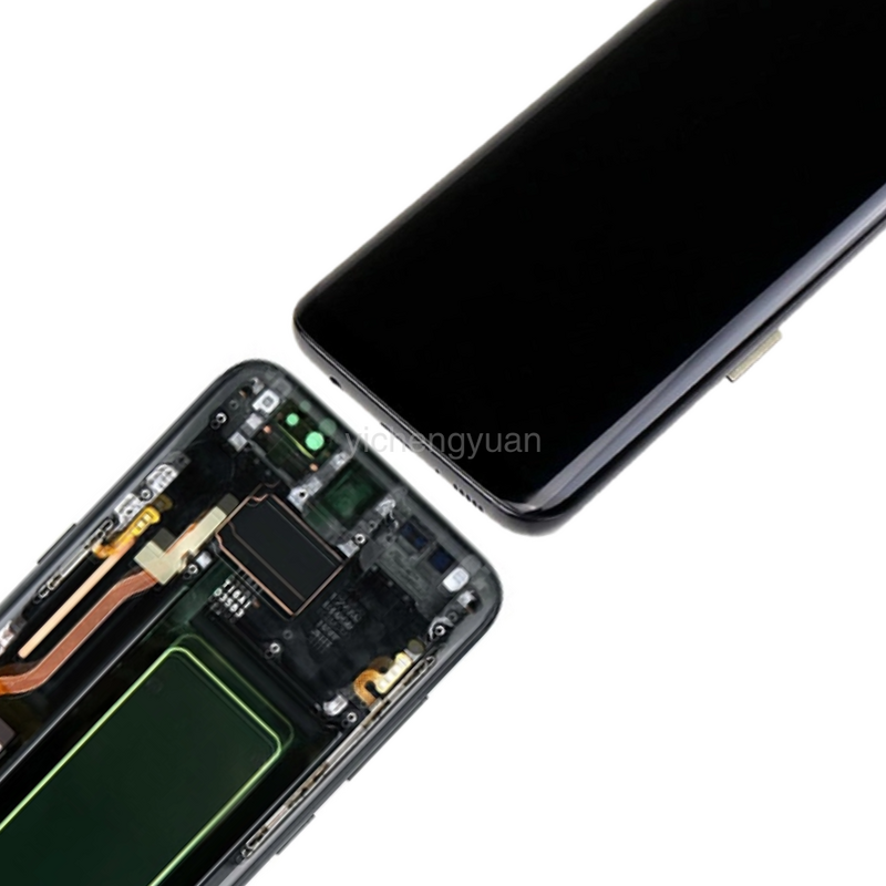 Oryginalny AMOLED do Samsung Galaxy S8 wyświetlacz do S8 Plus G950 G950F G955fd G955F G955 wyświetlacz Lcd z ramką z czarnymi plamami