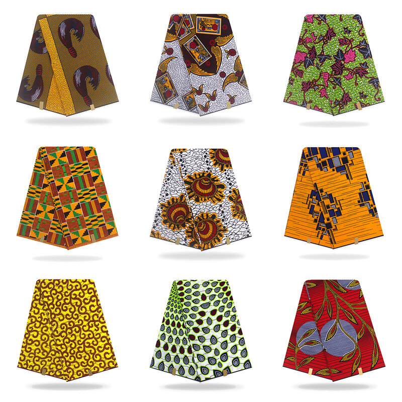 Shenbolen 1Yard Ankara African Fabric Real Wax Printed Fabric For Party Dress Making Sewing Accessories Garments Craft Diy