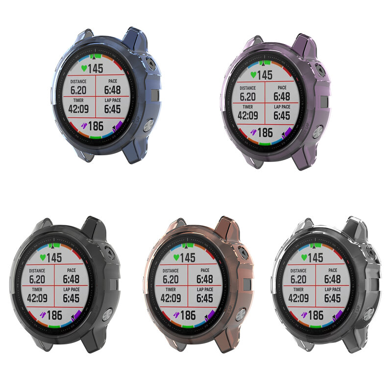 Funda protectora de TPU suave para reloj inteligente Garmin Fenix 6, 6S, 6X, marco Protector transparente para Garmin Fenix 6 Pro/6S Pro/6X Pro