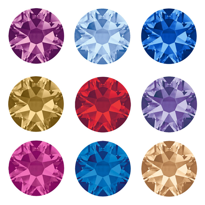 YANRUO-diamantes de imitación de cristal para decoración de uñas, diamantes de imitación para manualidades, sin fijación por calor, no HF 8 grandes, 8 pequeños, 2088