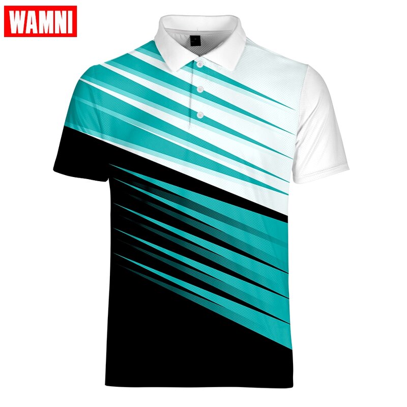 WAMNI Tennis Hohe Qualität Tops & Tees herren Polo shirts Männer Polo Shirts 3D drehen-unten kragen herren schnell Trocknend polo-shirt