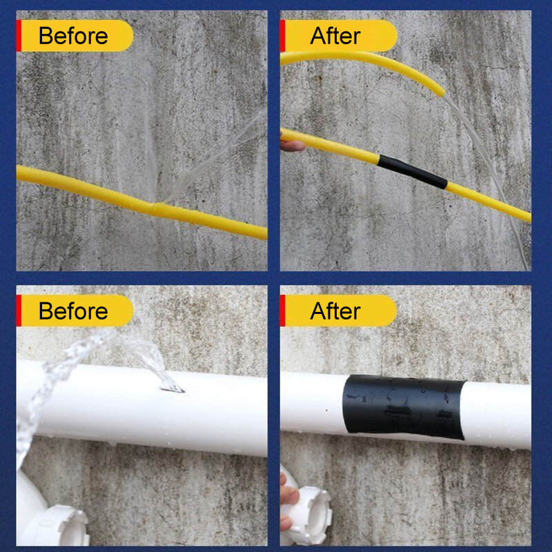 Cinta de reparación impermeable superfuerte, cinta adhesiva de fibra para detener fugas, sellado de conducto de baño, cinta aislante, 5-150cm