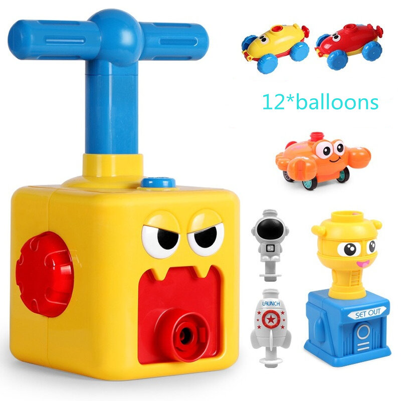 Nowa moc balon uruchomienie wieża puzle zabawa edukacja bezwładność powietrze moc balon samochód nauka eksperymenten zabawka dla dzieci prezent