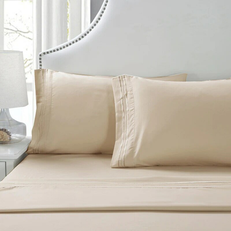 Fundas de almohada rectangulares de 2 piezas, cubierta de almohada de poliéster 100%, estilo Simple, Color sólido, accesorios de cama para el hogar/Hotel