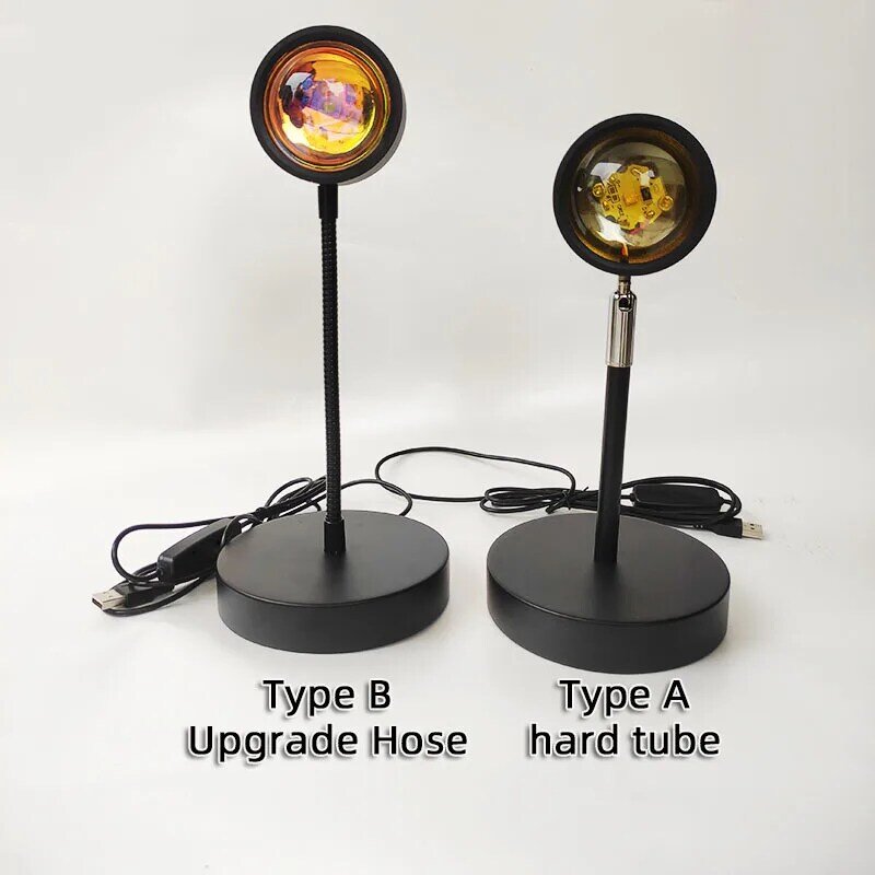 USB Led 야간 조명 태양 프로젝션 레인보우 일몰 레드 책상 램프, 침실 바 커피숍 벽 장식 조명