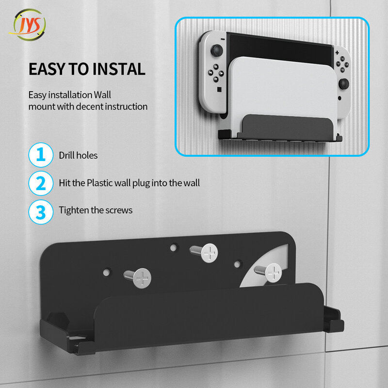 Suporte de parede para Nintendo Switch Console, Switch Dock, Suporte para suporte, TV OLED, Acessórios de proteção