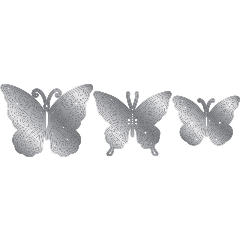 Molde de metal decorativo de borboleta vazada, lindo ornamento de 3 estilos corte de insetos para scrapbooking, cartões de papel diy, gravação de artesanato, novo 2019