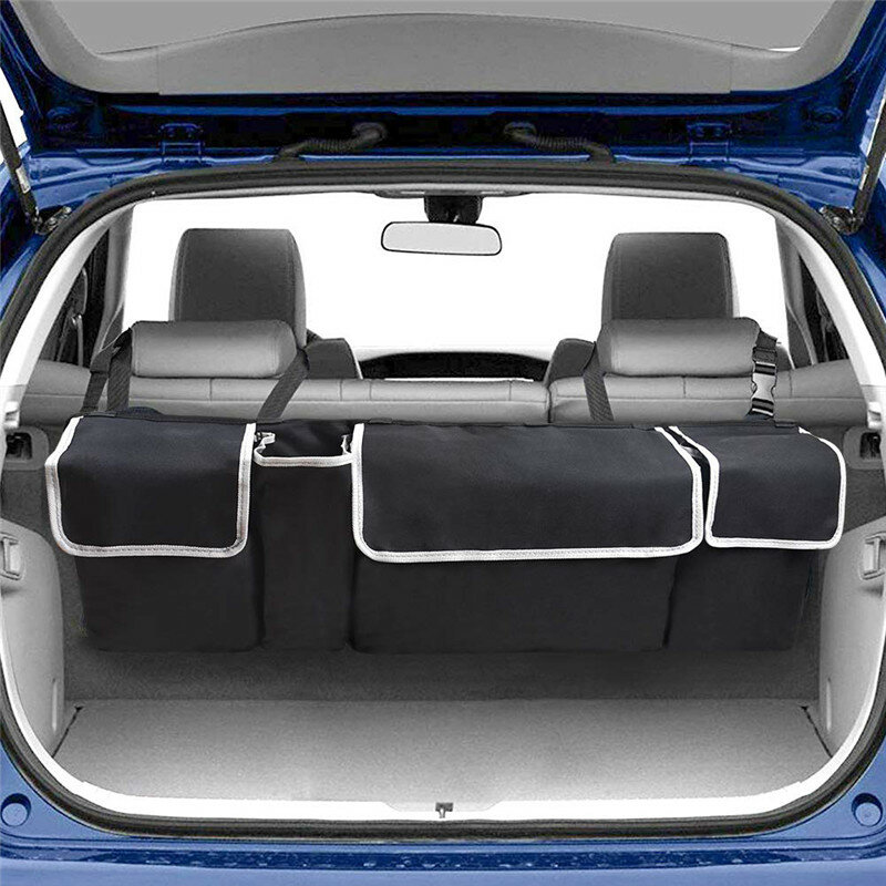 Huihom Auto Trunk Organizer Multi Tasche Sitz Zurück Hängende Lagerung Tasche Automobil Reise Verstauen Aufräumen Zubehör 92*28*10cm
