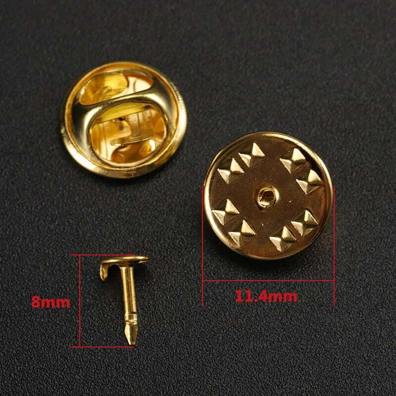 50Sets / lot Squeeze Badge Holder Schmetterlingsverschluss Pin Back Brosche Clutch Care Cap Nagel Tie Back Stopper Rhodium Jewelry Findings