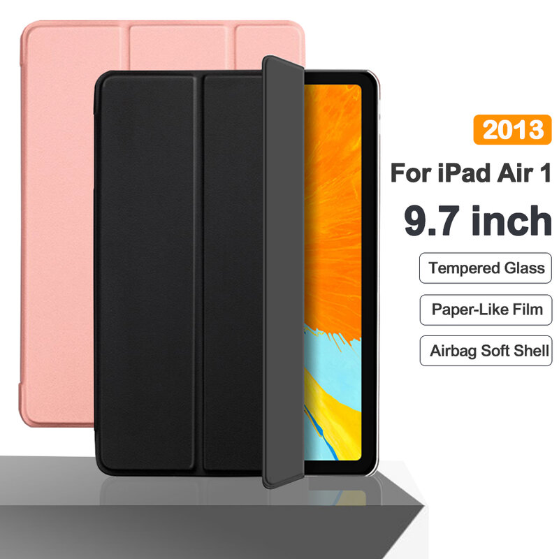 Case Voor Ipad Air 1 2013 9.7 Flip Trifold Stand Case Pu Leather Volledige Smart Auto Wake Cover Voor Ipad Air 1 a1474 A1475 A1476 Gevallen