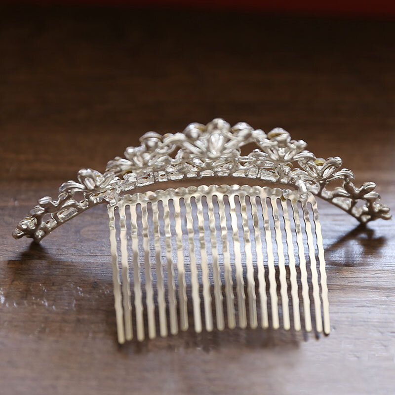 Mini Crystal Simulated Pearl Tiara Crown Hair Combs Children diadema Bridal Bride Wedding Veil Hair Jewelry accesorios mujer
