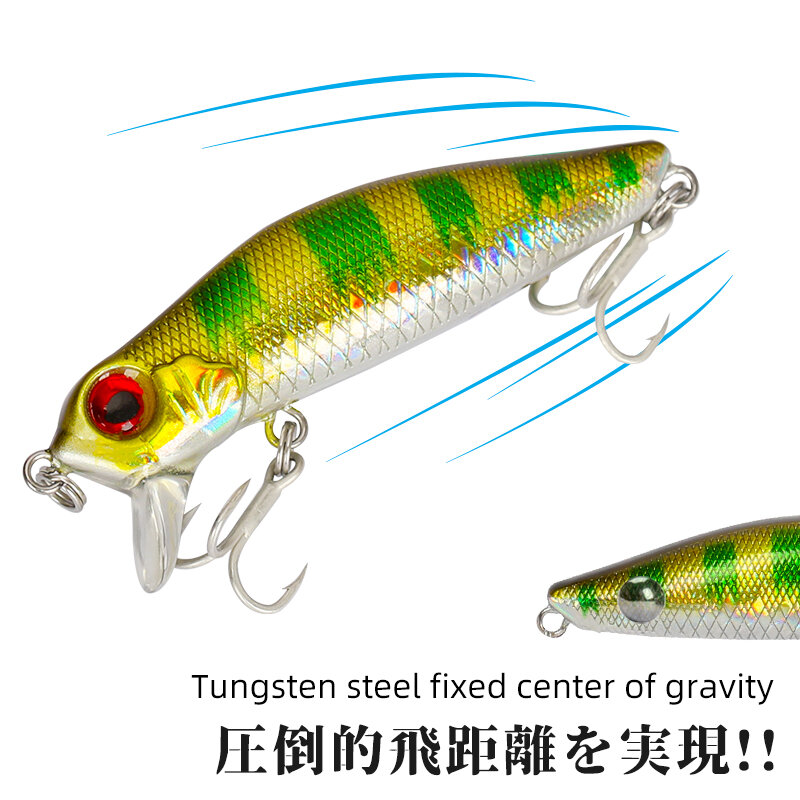 Tsuroya 64F umpan pancing ikan kecil mengambang mati DW71 64mm 6g Pike Bass 0-30cm rentang dangkal Jerkbait Tungsten umpan keras berat