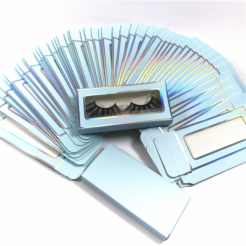 Caixa de embalagem de cílios personalizada, caixa de papel personalizável para cílios de 10mm a 25mm, atacado