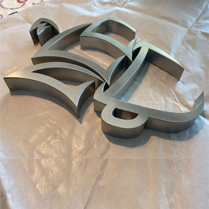 Factory Outlet 10cm high Outdoor stainless steel letter Sign, custom satin finish stainless steel reverse shop name logo signs