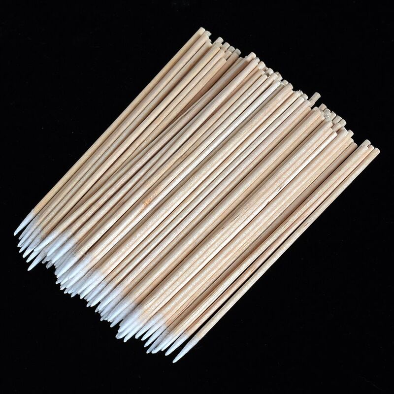 100 pçs/set cotonete de algodão descartável lint livre micro escovas de madeira cotonetes cotonetes cotonetes extensão cola remoção ferramentas