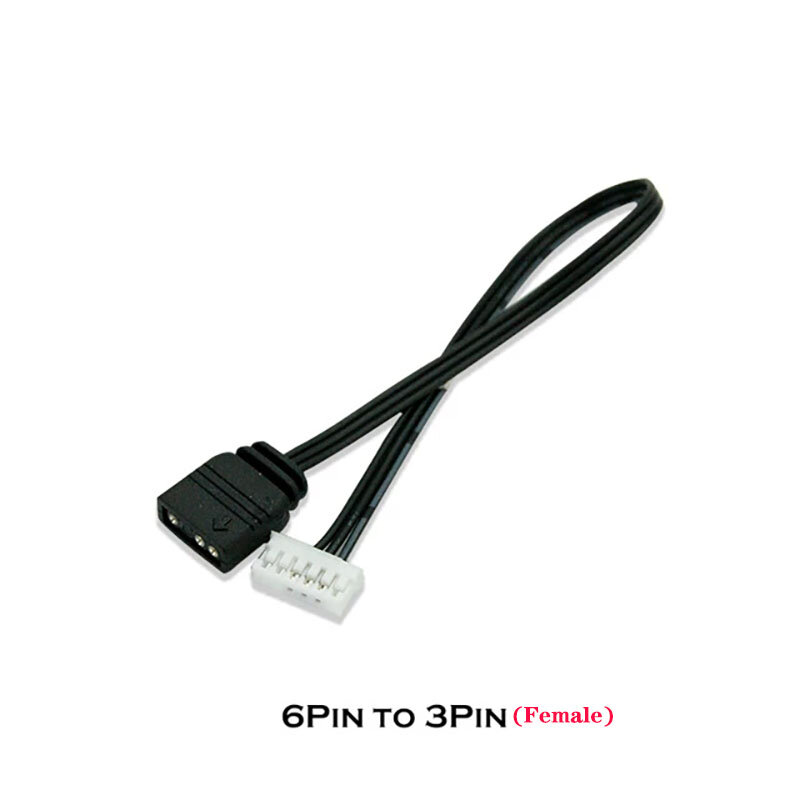 مروحة تحكم محول كابل ، صغيرة 6pin إلى 5 فولت ARGB 3PIN للتحكم مروحة للإضاءة 5 فولت