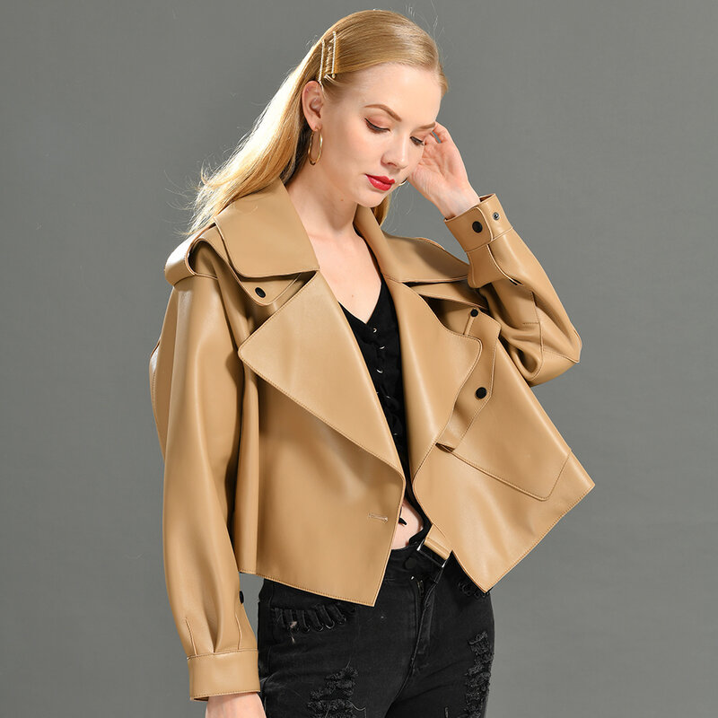 Genuine Leather Jacket women real sheepskin leather coat 2019 spring new fashion real leather jacket