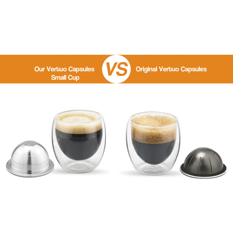 ICafilas-cápsula de café Vertuo reutilizable de acero inoxidable, G1, para cafetera Nespresso Vertuoline