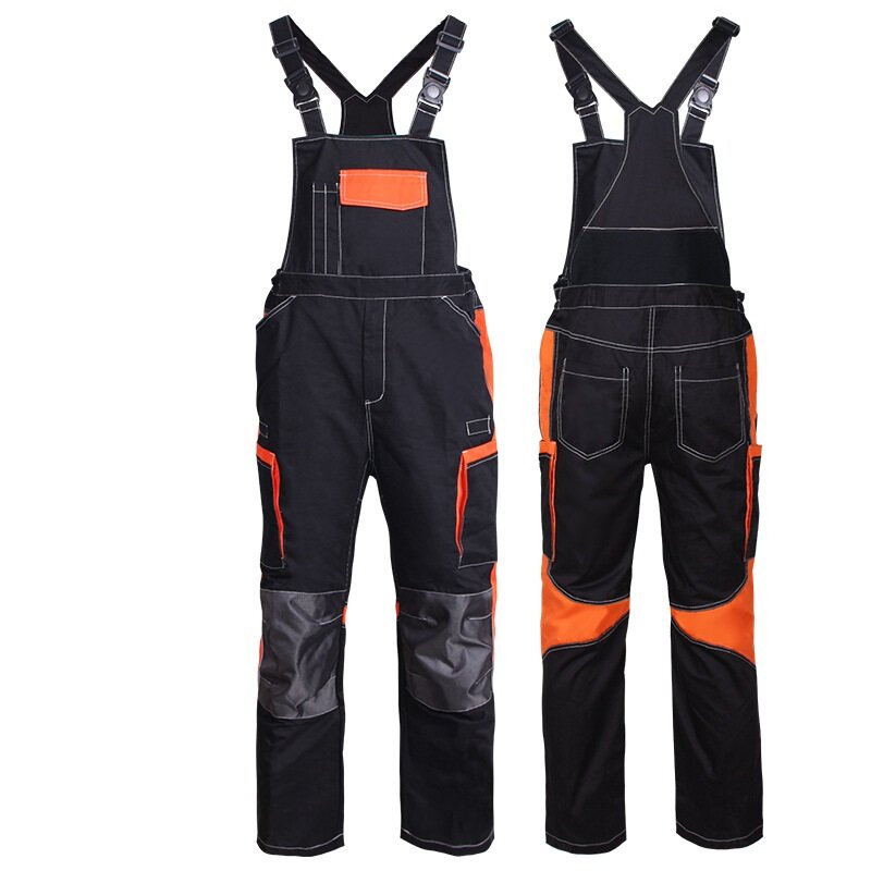Macacão masculino com bolso de carga, roupa de trabalho em sarja e macacão de trabalho com bolsos para homens, uniforme de trabalho