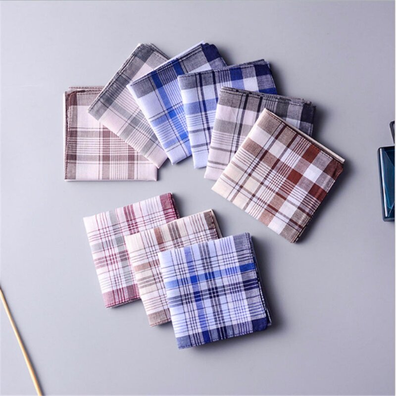 Pañuelos cuadrados a rayas para hombre, toalla clásica de algodón con bolsillo, Estilo Vintage, 38x38cm, Color aleatorio, 1 unidad