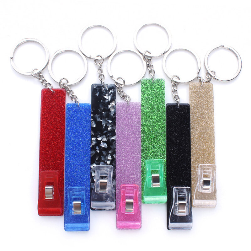 Porte-clés avec pince pour carte de crédit, extracteur de clip, long bracelet, porte-clés en acrylique, N64.iko, 1PC