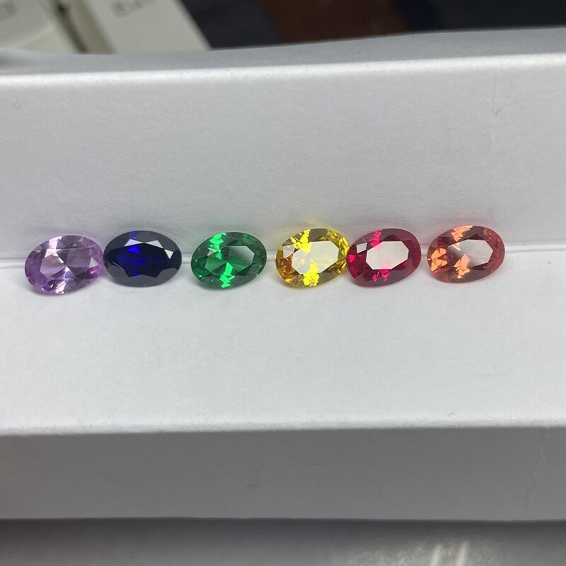 Meisidian 5A calidad 5x7mm corte ovalado fantasía Color laboratorio zafiro arcoíris Gemstnoe