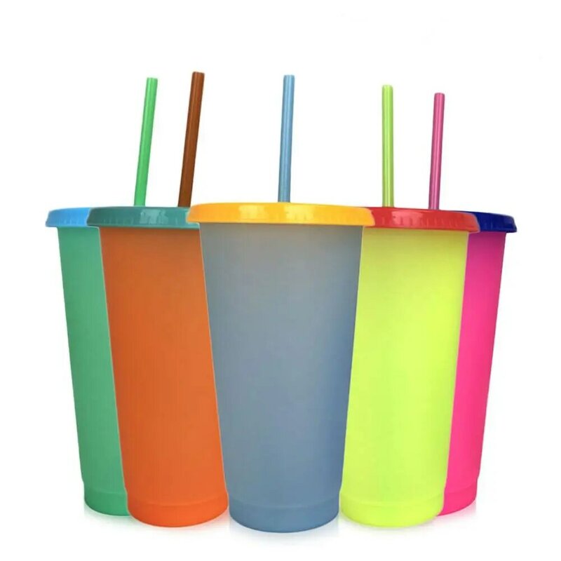 재사용 가능한 플라스틱 물병 온도 색상 변경 콜드 컵 매직 텀블러 맞춤형 아버지의 선물 대량