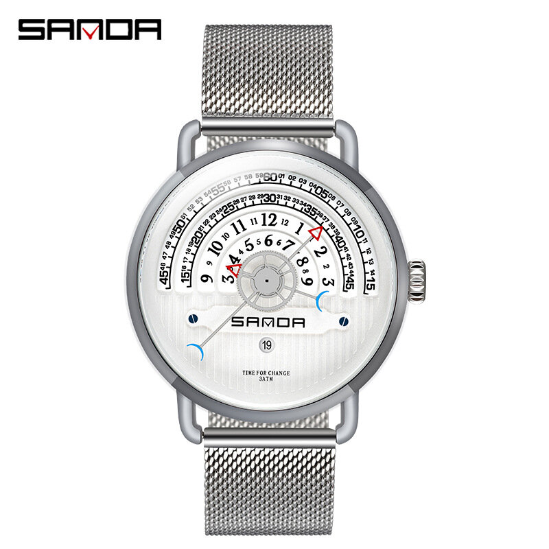 SANDA nowa moda prosta wodoodporna osobowość trendu stwórz wygodny, łatwy do odczytania męski zegarek kwarcowy