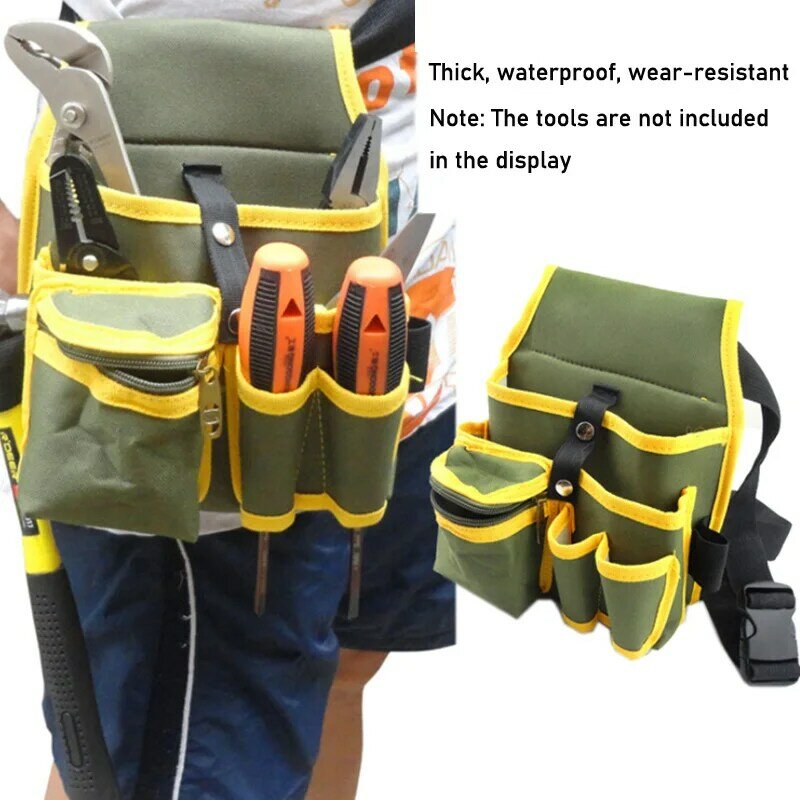 Bolsa de ferramentas de lona/multifuncional/cintura/impermeável e resistente ao desgaste/eletricista manutenção cintura/bolsa de ombro