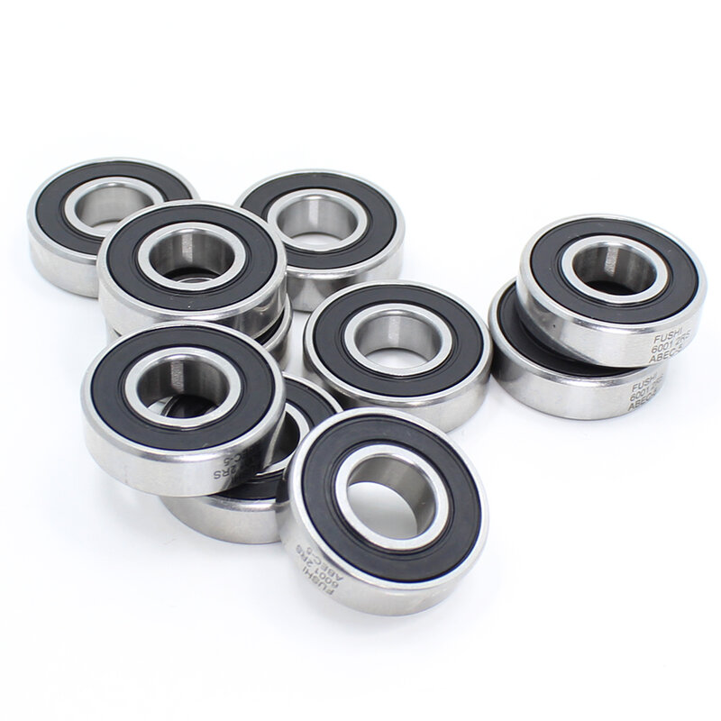6001-2RS Bearing ABEC-5 (10 buah) 12x28x8mm Sealed Deep Groove 6001 2RS bantalan bola 6001RS 180101 RS
