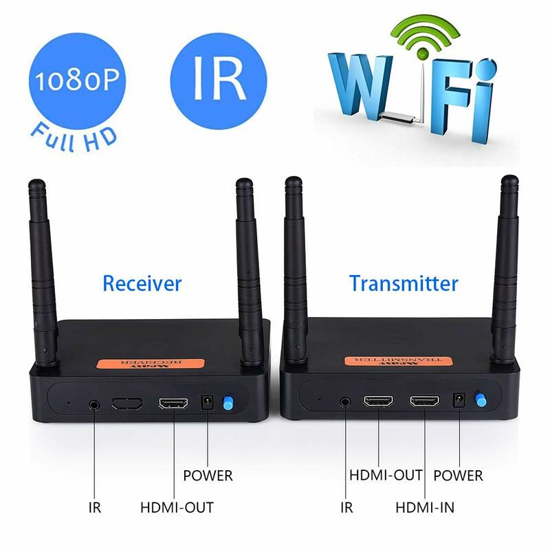 200M transmisor inalámbrico WiFi receptor 2,4 GHz/5GHz 1080P bucle Local con control remoto IR compatible con HDMI extensor