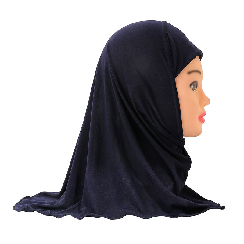 Мусульманский шарф для девочек, хиджаб для мусульманских детей, шаль для головы, мягкие эластичные шали для детей, Abaya Burqa для детей