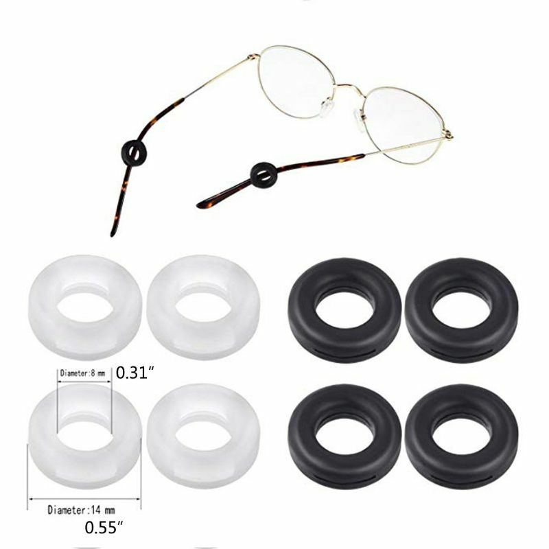 16 Pairs Silikon Anti-slip Runde Brillen Retainer Nase Pads Ohr Haken Gläser