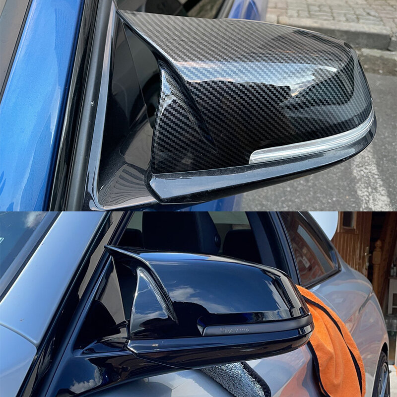2 قطعة مرآة الرؤية الخلفية غطاء كاب الكربون الأسود ل BMW F20 F21 F22 F23 F30 F32 F36 X1 E84 F87 ألياف الكربون نمط اكسسوارات