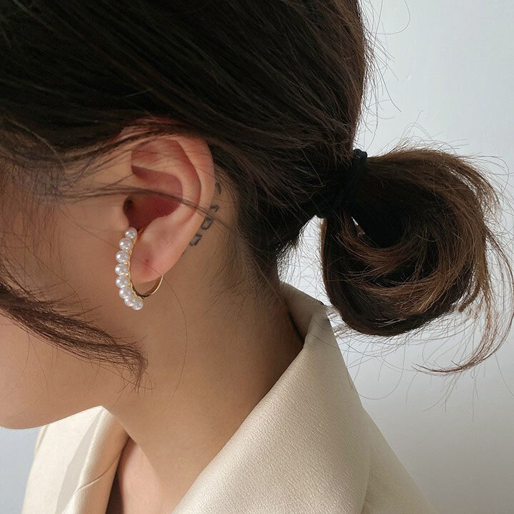 Gold Pearl Earrings Set para Women, Zircon Beads, Fashion Metal, Clip Earrings, Pierced Charms, Ear Jewelry Gift, 4 Pieces